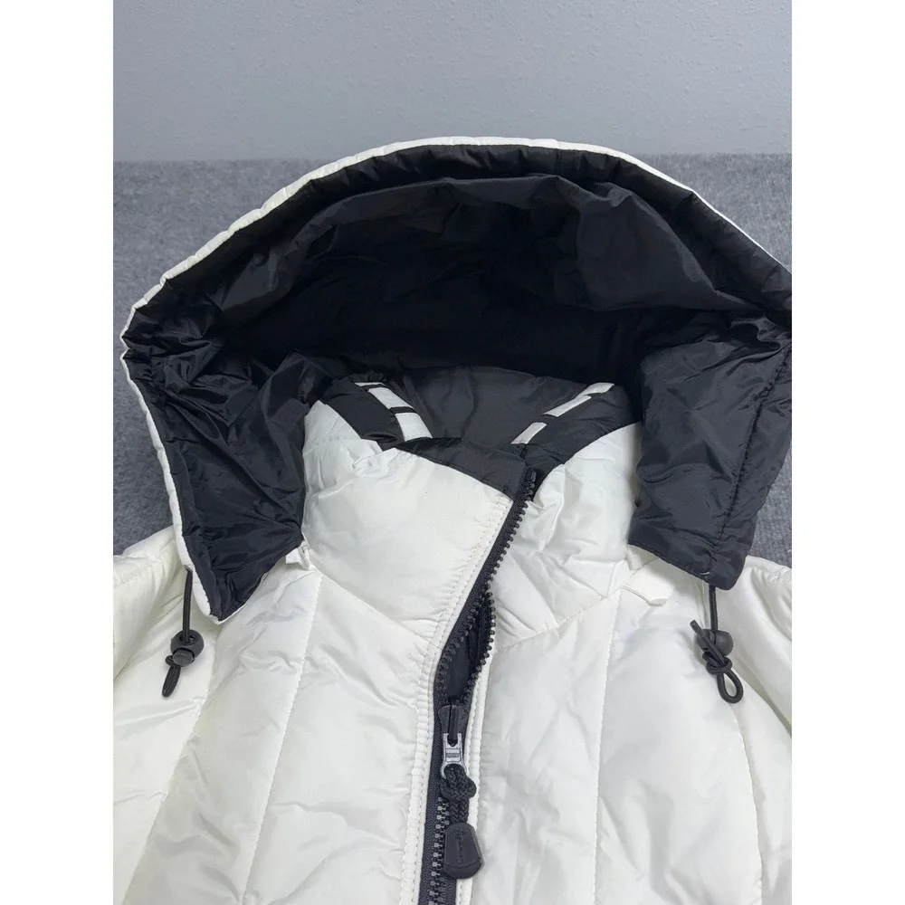 VTG Rooky‎ Men's Reversible Hooded Puffer Jacket Black Cream Size L - NEW